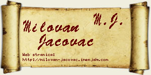 Milovan Jačovac vizit kartica